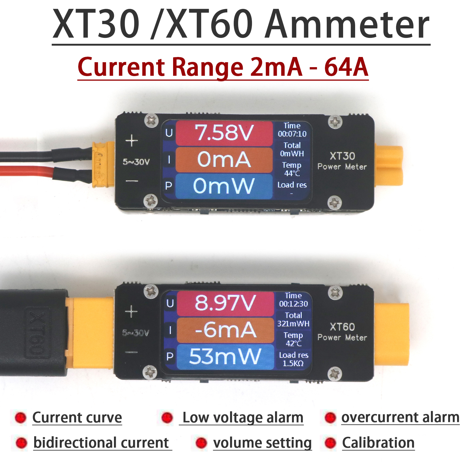 XT30 XT60 Ammeter Power Meter  - Drone Battery High Voltage recensie en prijs