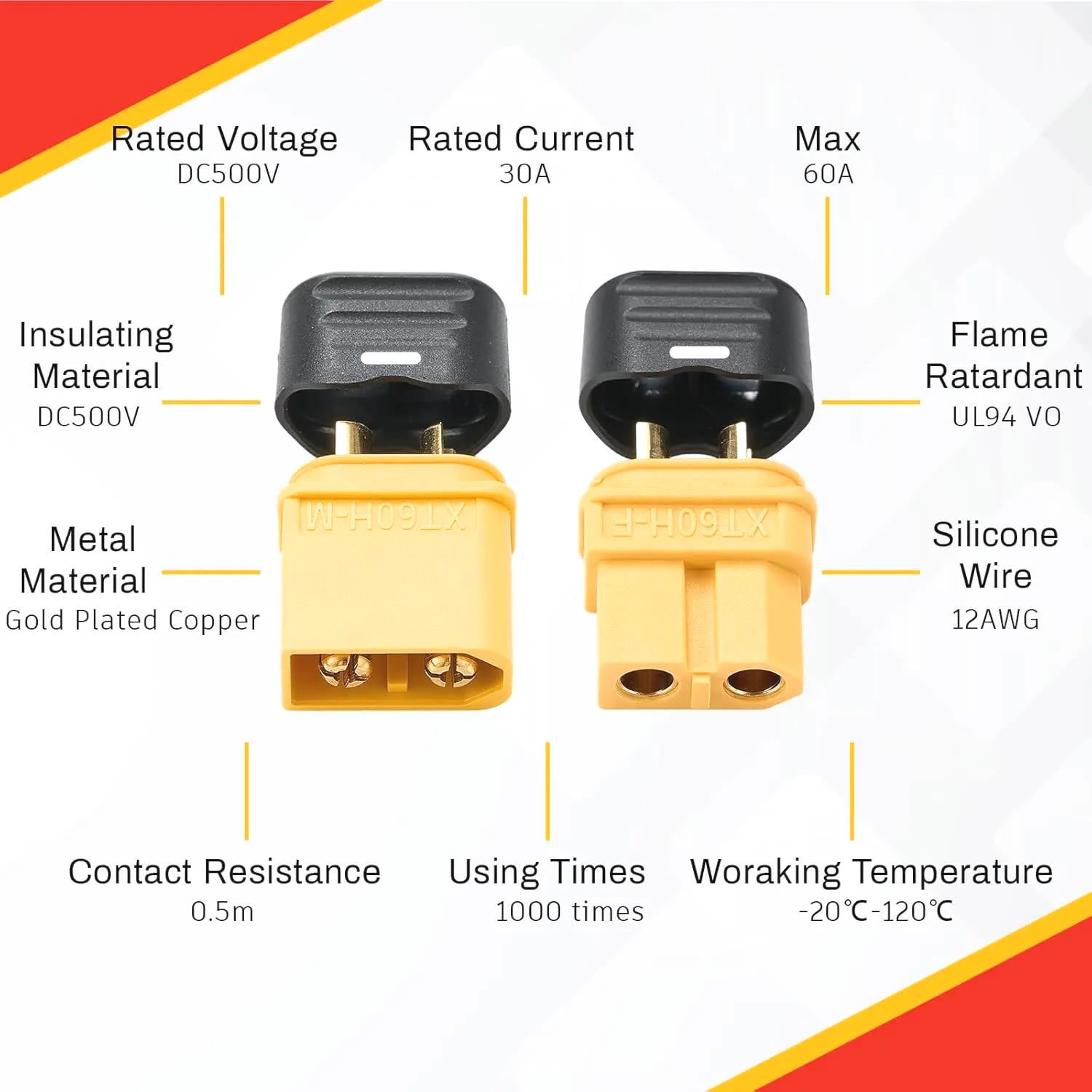 XT60 Connector Plug with Sheat - Drone Battery Connector recensie en prijs