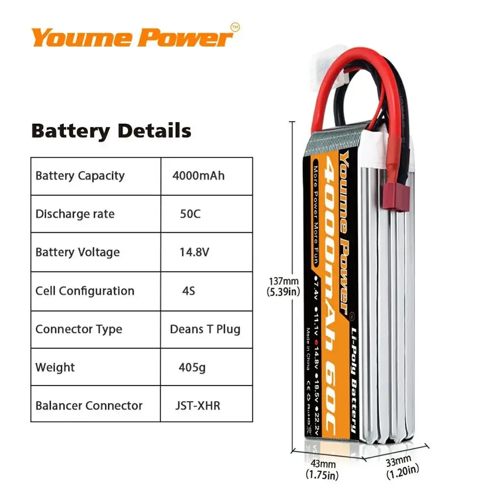 4S 14.8V Lipo Battery 3300mah  - Drone Battery 4S recensie en prijs