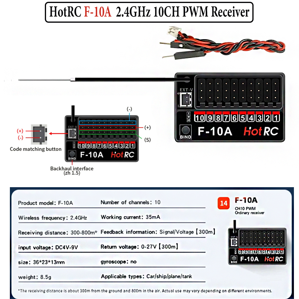 Hotrc Hot rc HT-10A HT10A 2.4G - Drone Battery Connector recensie en prijs