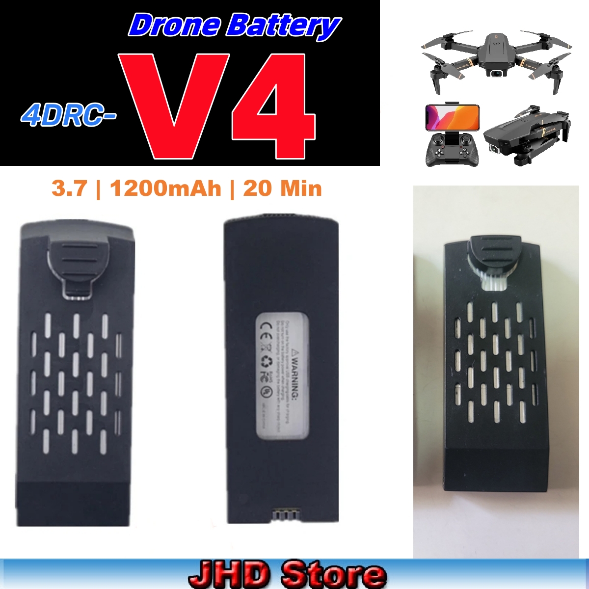 JHD Bateria 4DRC V4 Battery 3. - Drone Battery Li-Ion recensie en prijs