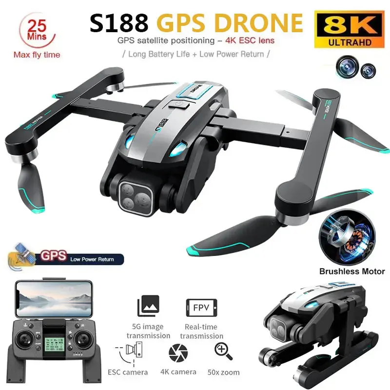 S188 Professional 8K GPS Drone - Drone Battery Li-Ion recensie en prijs