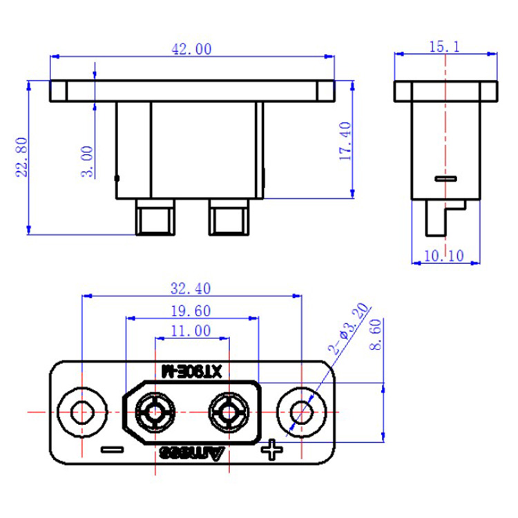 30PCSAmass Black XT90E-M Panel - Drone Battery Connector recensie en prijs