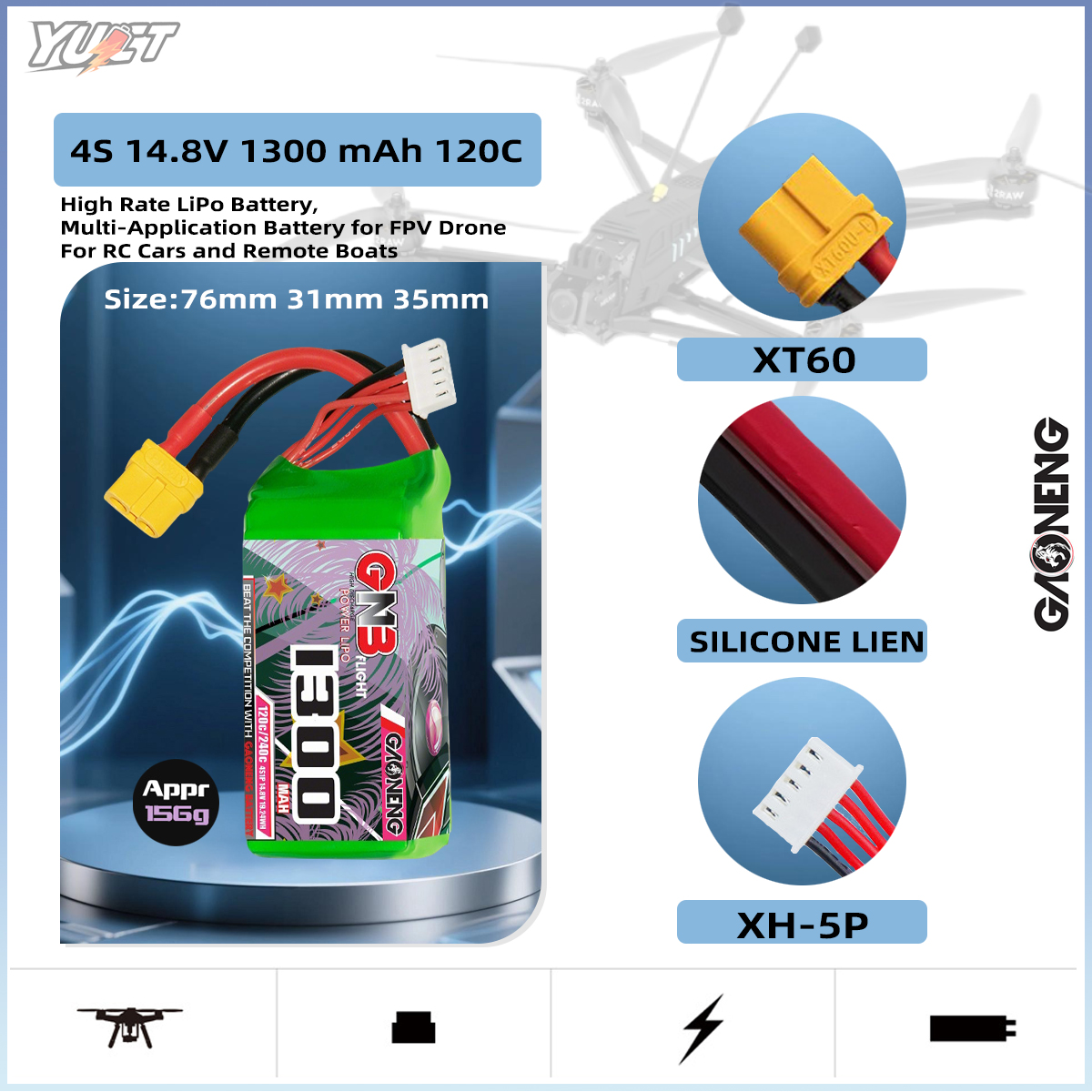 YUCT GNB 6S LiPo Battery 22.2V - Drone Battery 6S recensie en prijs
