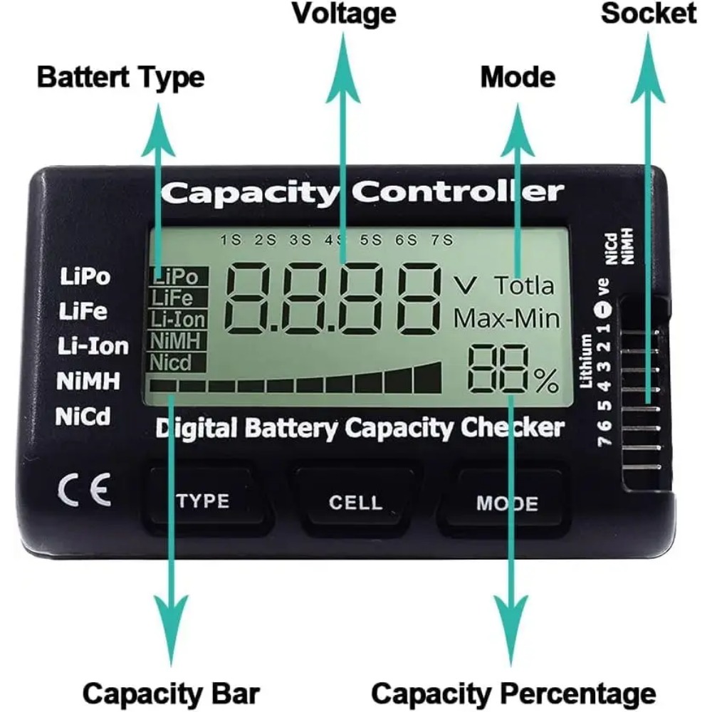 Handheld Battery Capacity Chec - Drone Battery Voltage Checker recensie en prijs