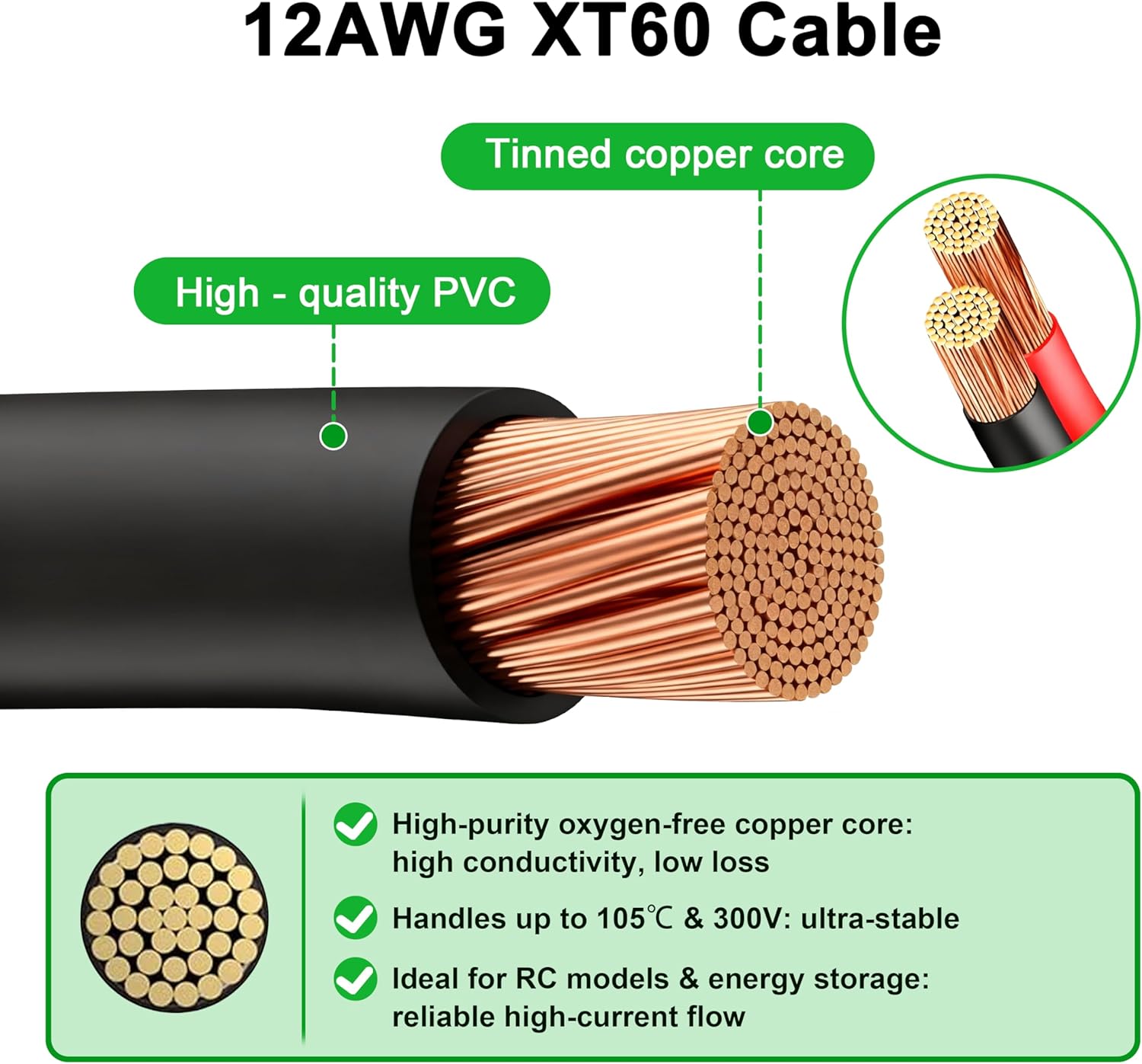 JMUYTOP 3FT 12AWG XT60 Panel M - Drone Battery Connector recensie en prijs