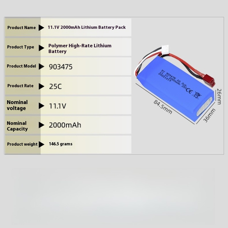 XT30 Plug 11.1v 2000mAh Lipo B - Drone Battery Li-Ion recensie en prijs
