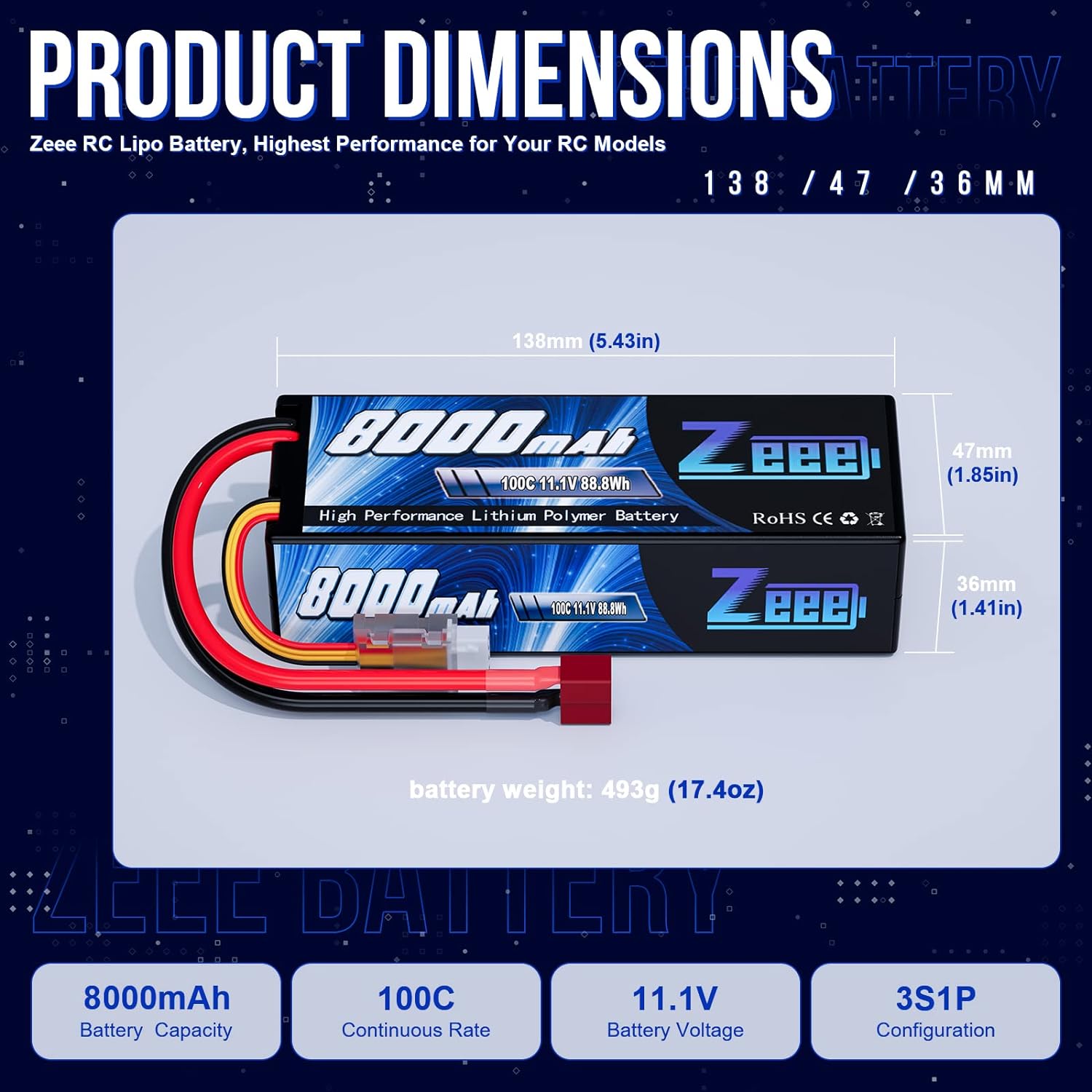 Zeee Lipo 3S 8000mAh Battery 1 - Drone Battery 3S recensie en prijs