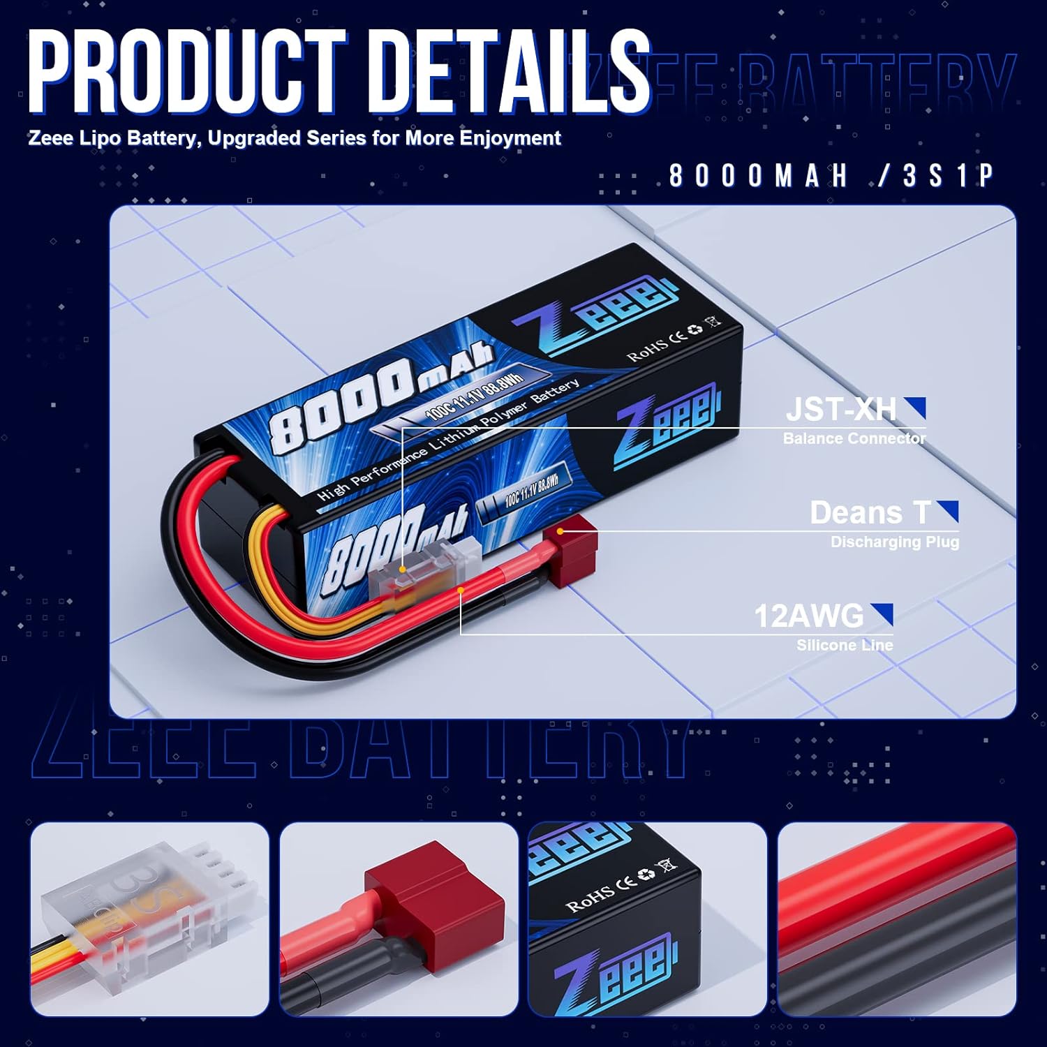 Zeee Lipo 3S 8000mAh Battery 1 - Drone Battery 3S recensie en prijs