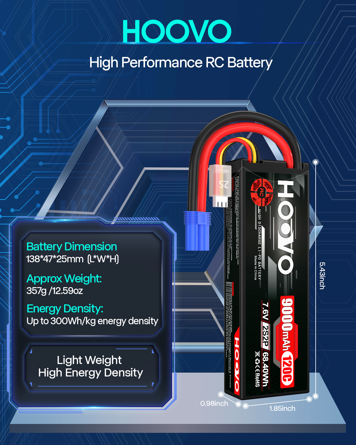 HOOVO 2S 9000mAh RC Battery 7. - Drone Battery High Voltage recensie en prijs